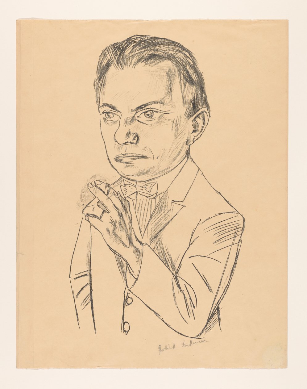 Selvportræt med cigaret af Max Beckmann (signed by artist)