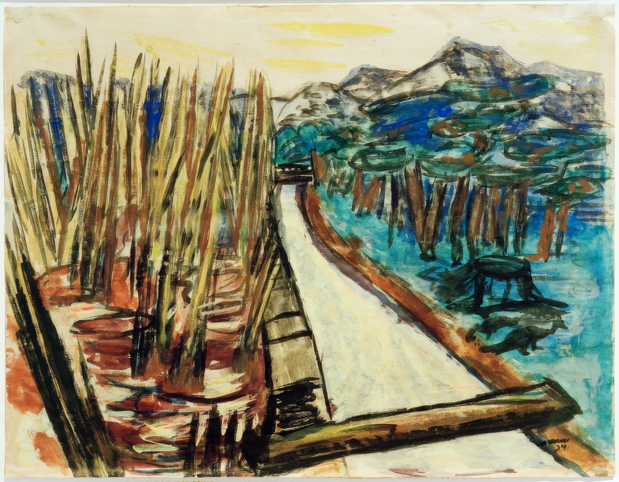 Aftenlandskab (Ohlstadt) af Max Beckmann