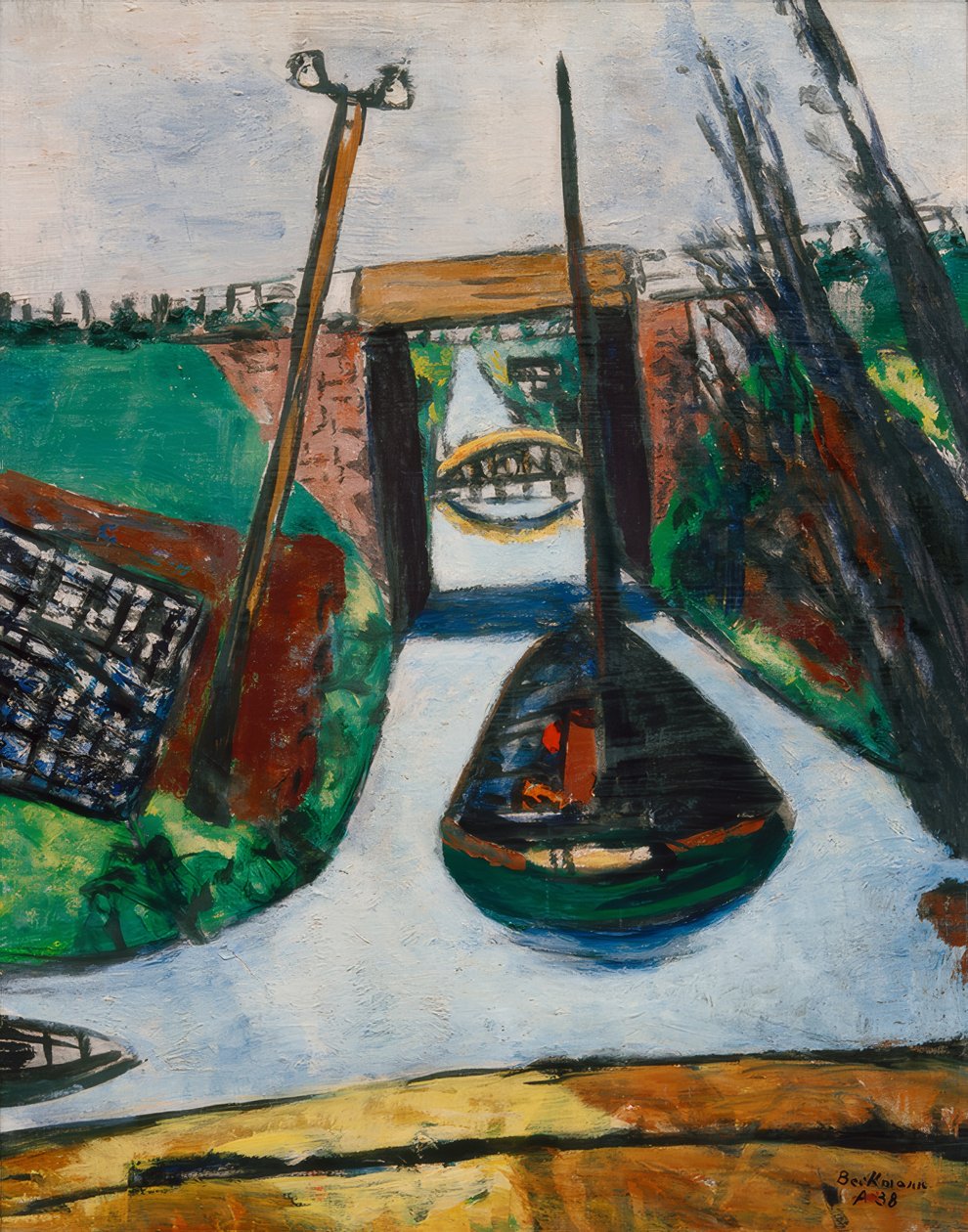 Ved dæmningen (Holland). Kanal i Holland af Max Beckmann