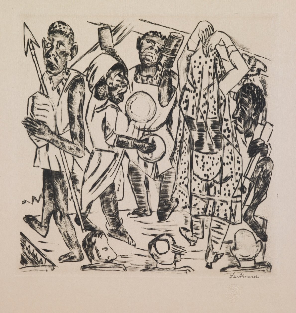 Black Dance, tallerken 9 fra porteføljen "Annual Fair" af Max Beckmann
