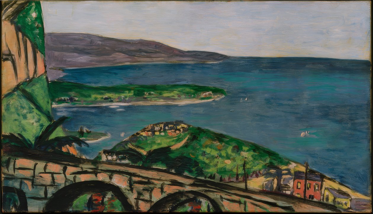 Udsigt over Cap Martin, blå af Max Beckmann