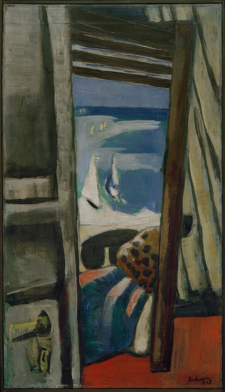 Udsigt over havet, rød, grå, blå af Max Beckmann