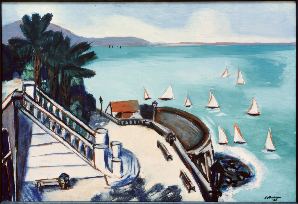 Udsigt fra terrassen i Monte Carlo af Max Beckmann