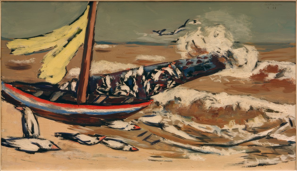 Brunt hav med måger af Max Beckmann