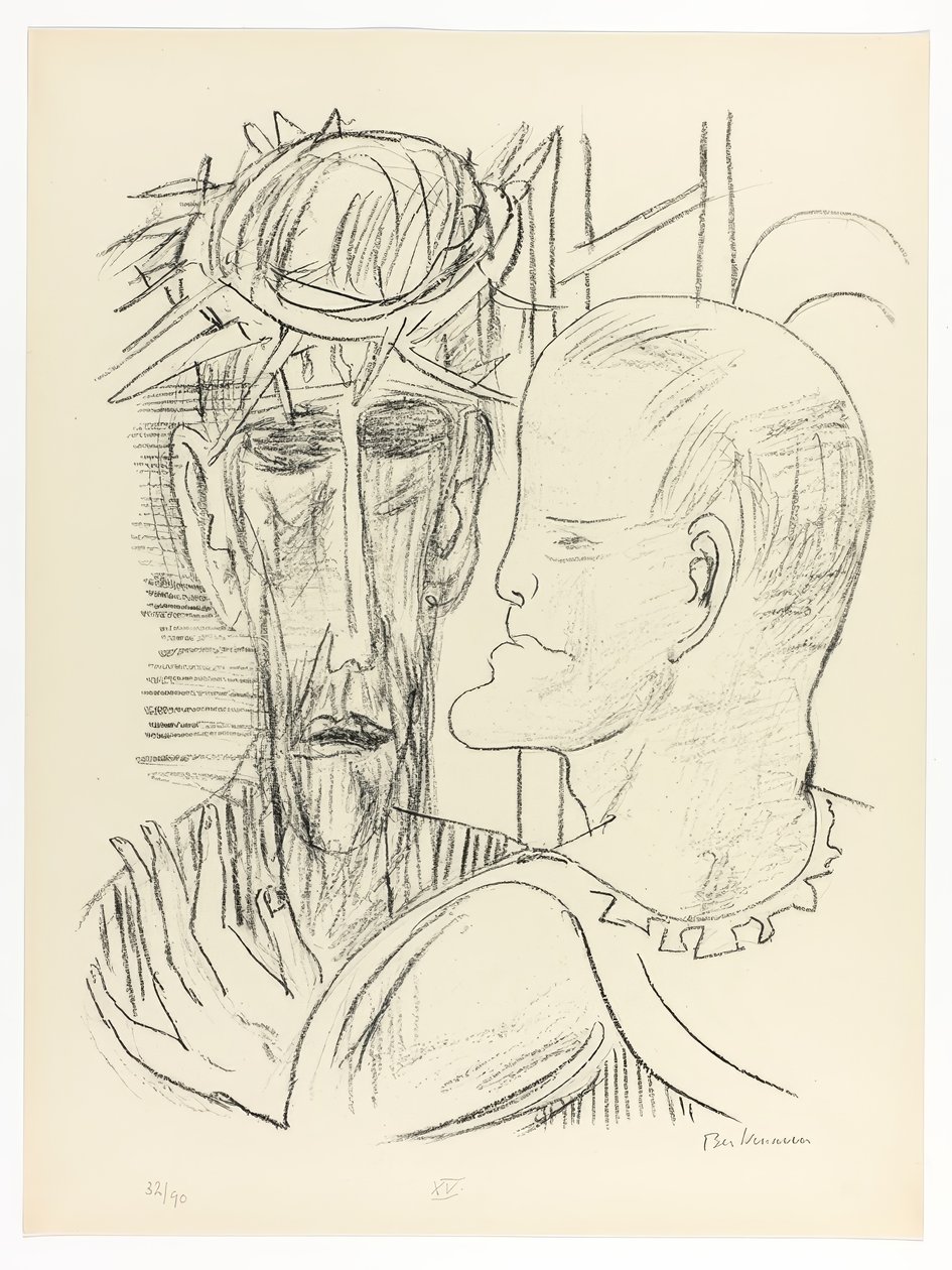 Kristus og Pilatus, tallerken 15 fra Dag og drøm af Max Beckmann