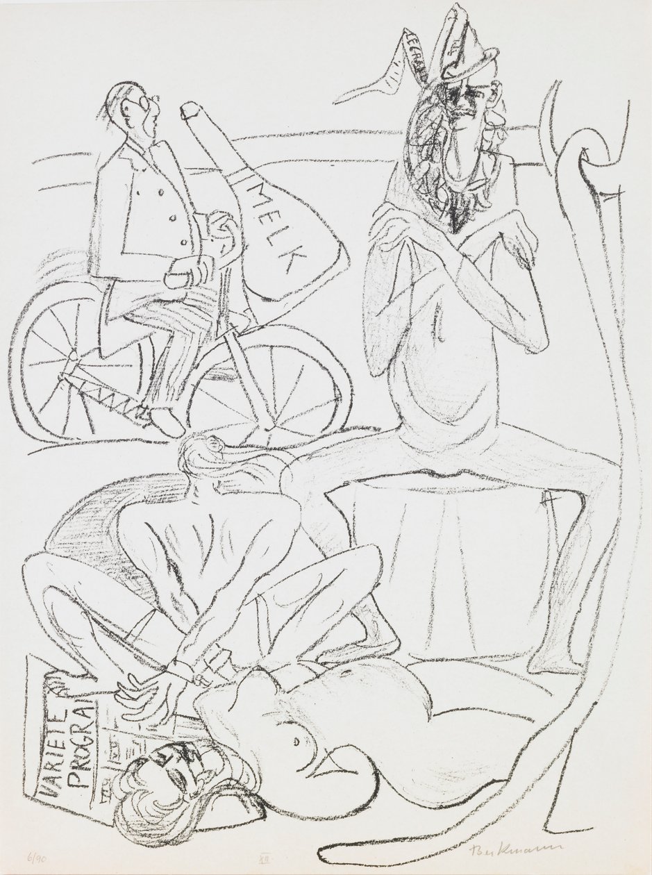 Cirkus, tallerken 12 fra portfolioen "Dag og drøm" af Max Beckmann