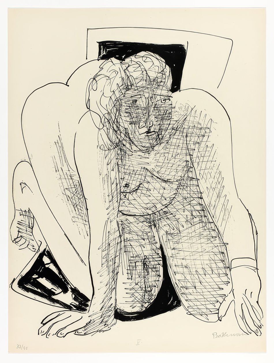 Crawling Woman, tallerken fem fra Day and Dream af Max Beckmann