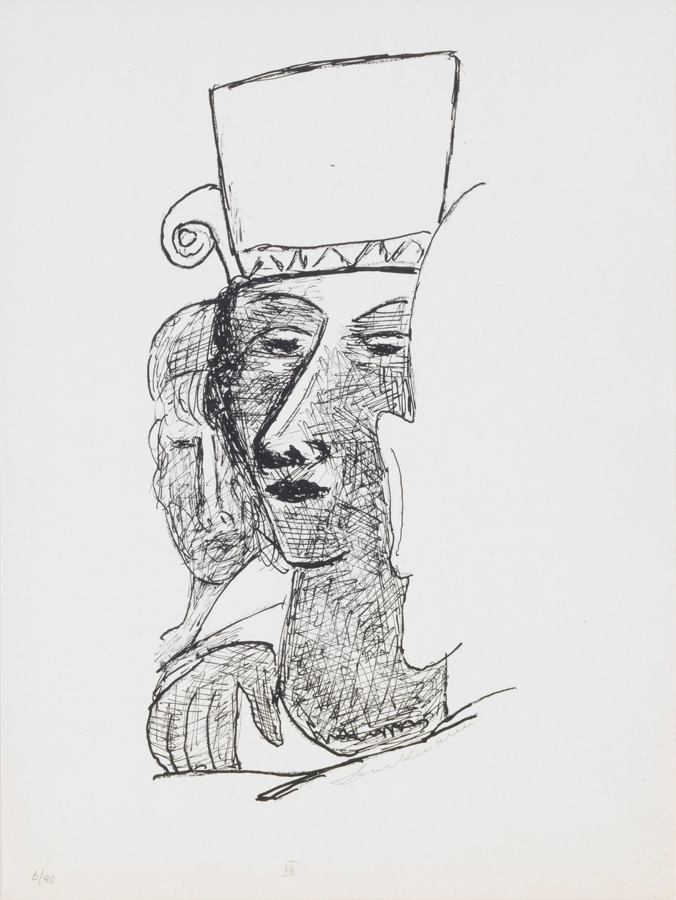 Dansepar, tallerken 7 fra porteføljen "Dag og drøm" af Max Beckmann