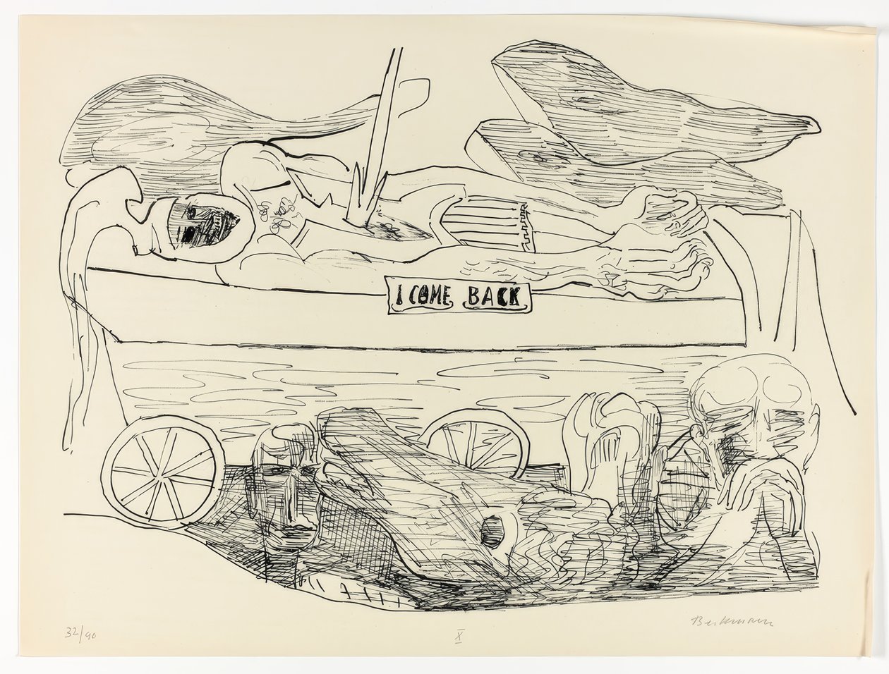 Dream of War, tallerken 10 fra Day and Dream af Max Beckmann