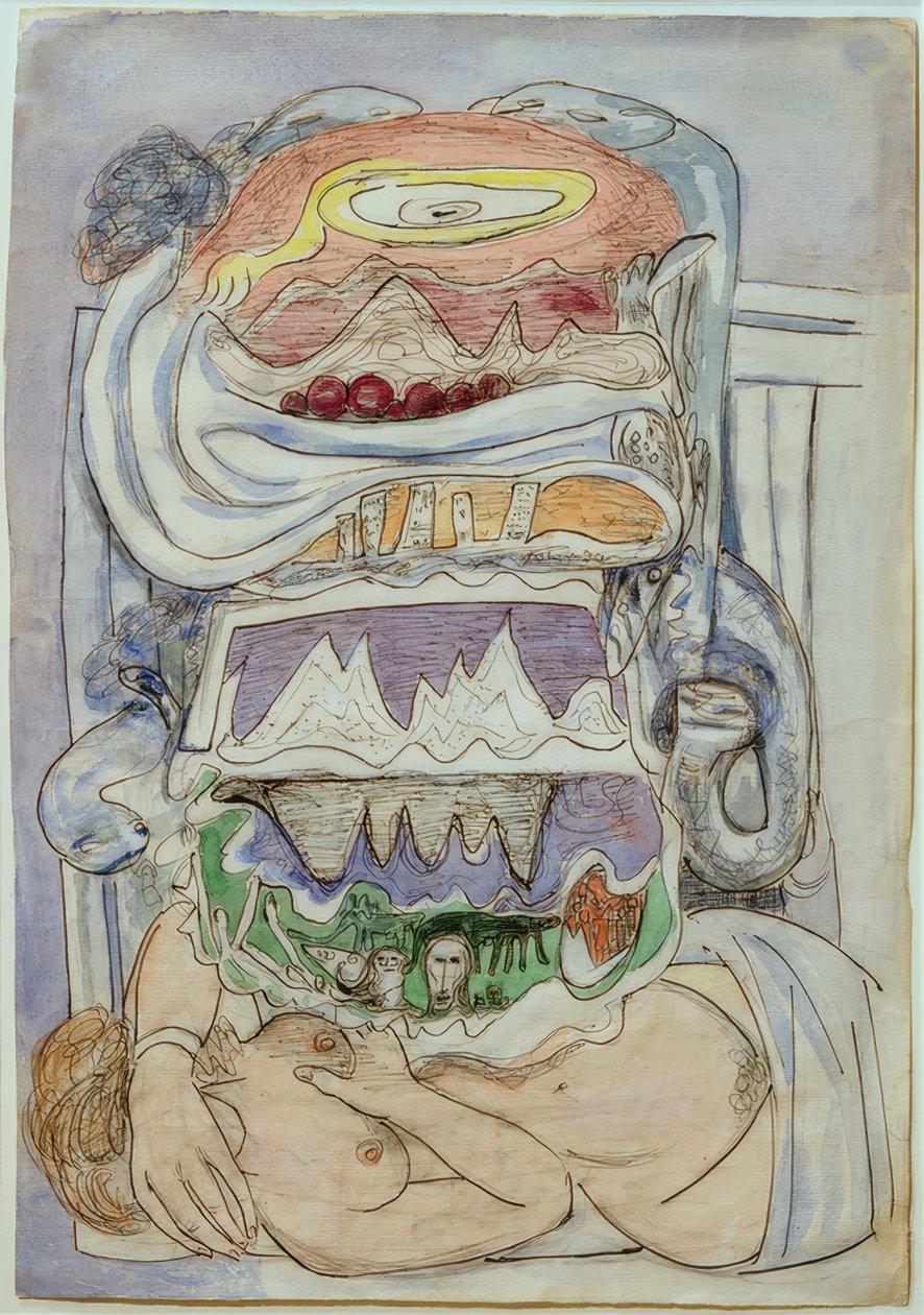Drøm om verdenskort (univers) af Max Beckmann