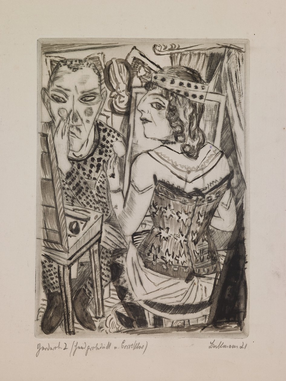 Omklædningsrum, planche 2 fra portfolioen "The Annual Fair" af Max Beckmann