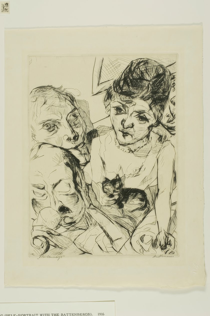 Aften, tallerken ti fra ansigter af Max Beckmann
