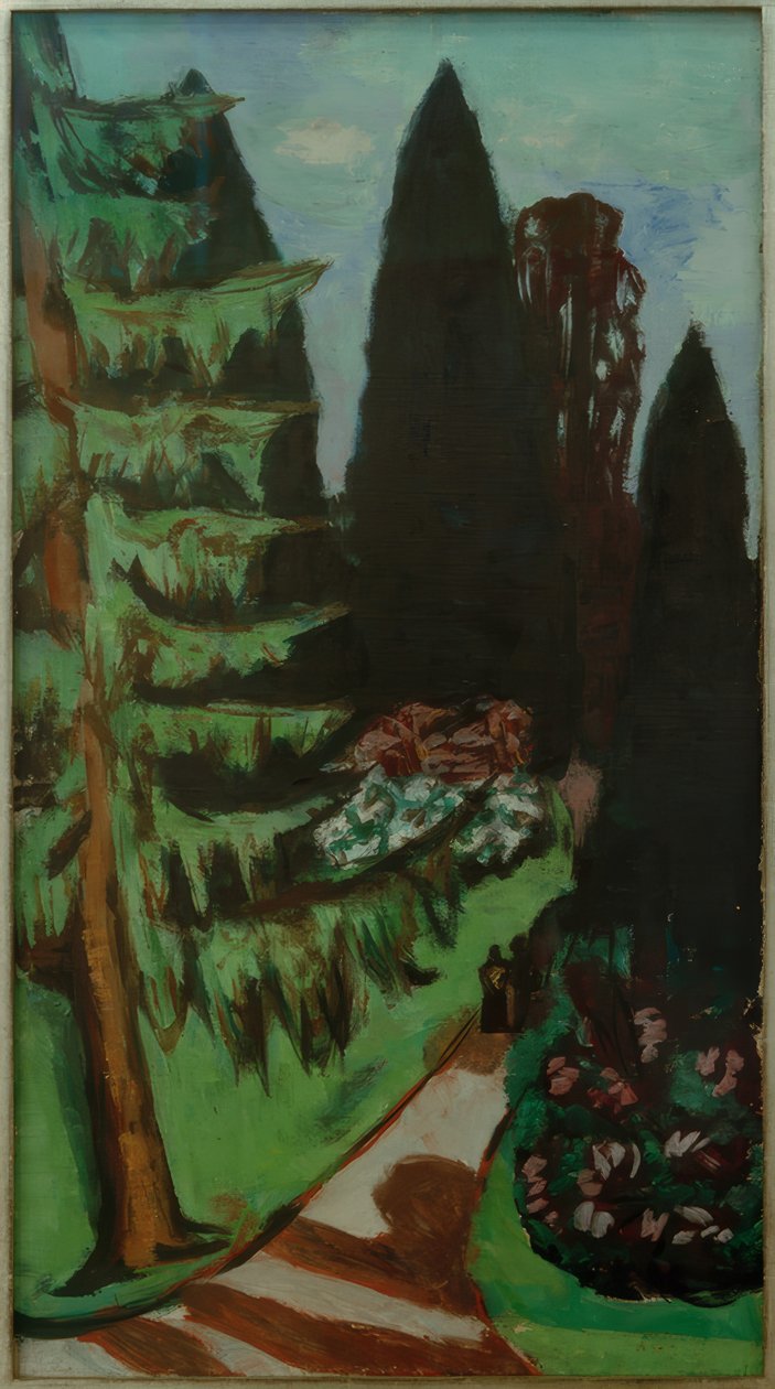 Eyckenstein-Zypressen af Max Beckmann