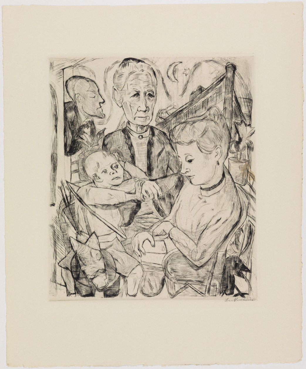 Familiescene (familien Beckmann) af Max Beckmann