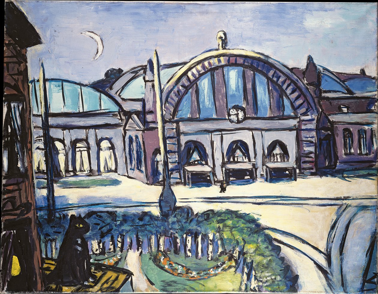 Frankfurts hovedbanegård af Max Beckmann