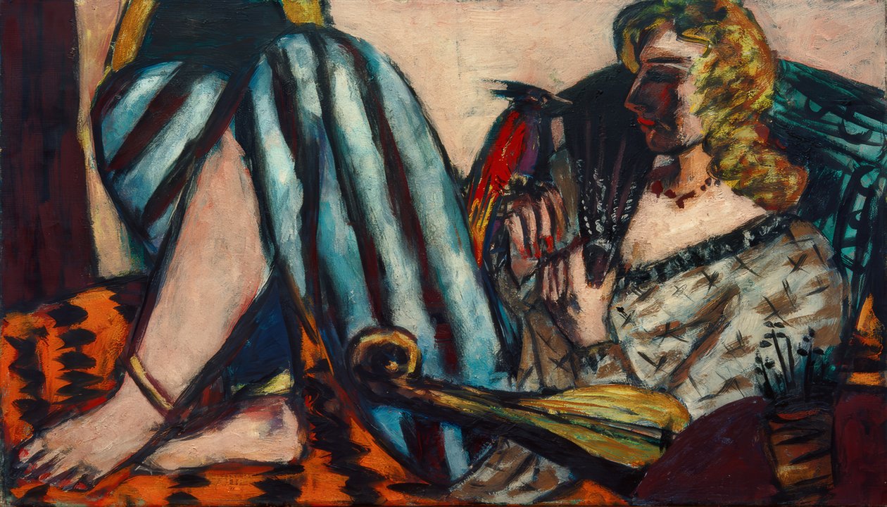 Kvinde med rød hane af Max Beckmann
