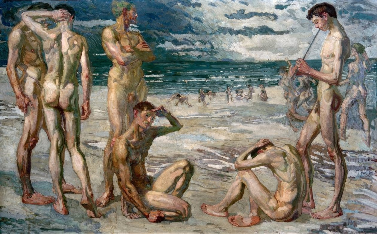 Unge mænd ved havet af Max Beckmann