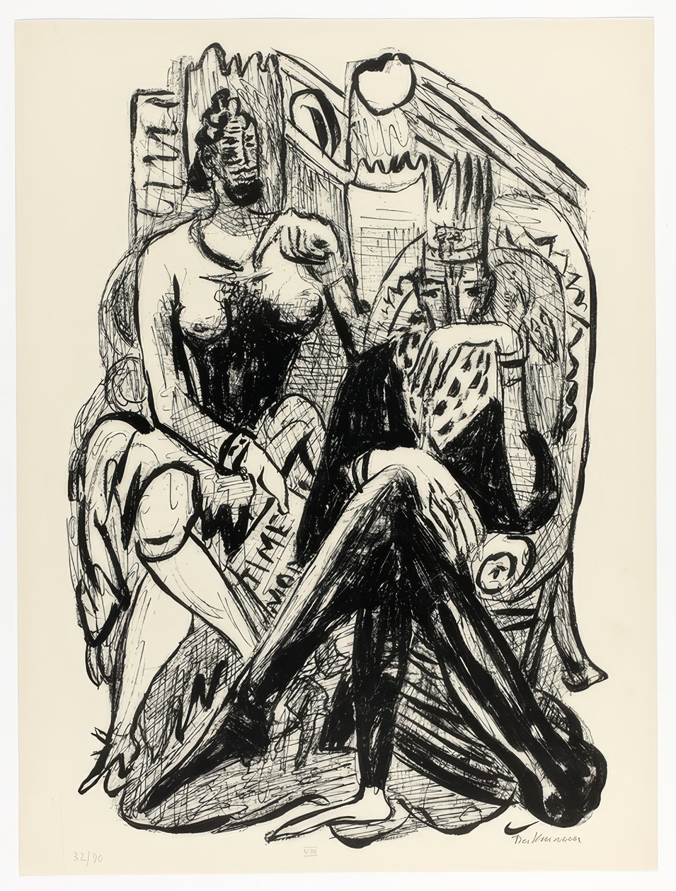 Konge og demagog, tallerken otte fra Day and Dream af Max Beckmann