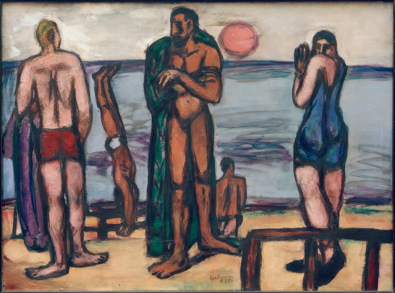 Lille billede med badende af Max Beckmann