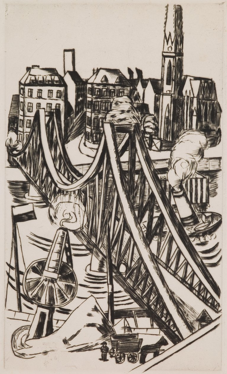 Stor bro ("Eiserner Steg" i Frankfurt am Main) af Max Beckmann