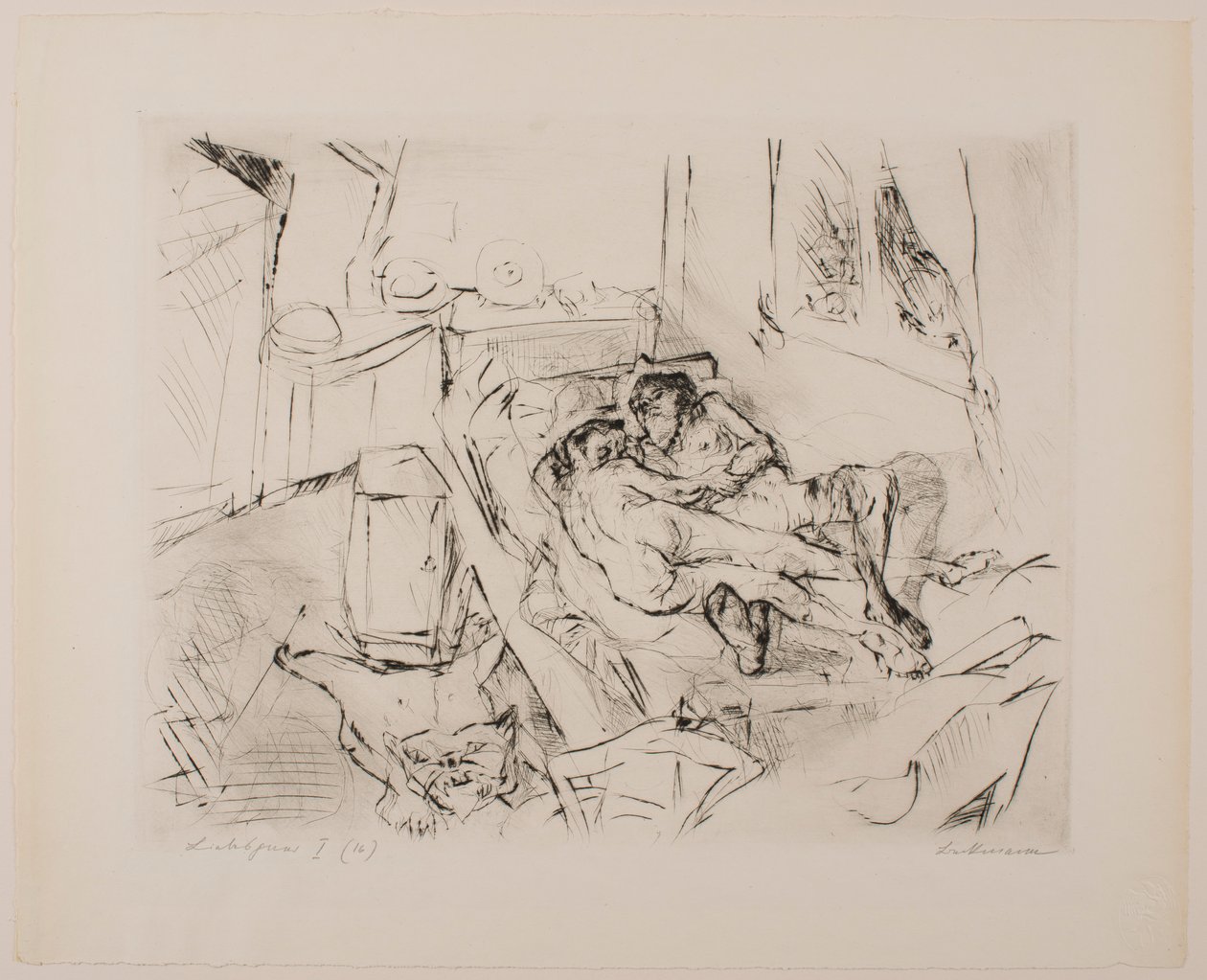 Lovers I, plade 4 fra porteføljen "Faces" af Max Beckmann