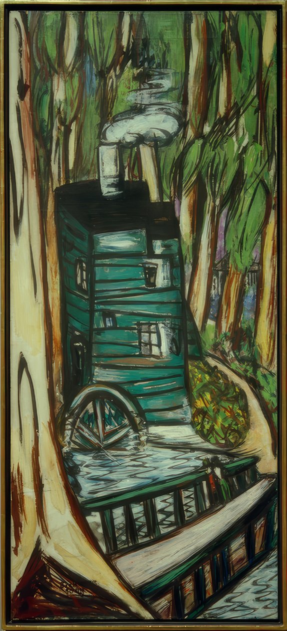 Mølle i Eucalyptus-skoven (Mills College) af Max Beckmann