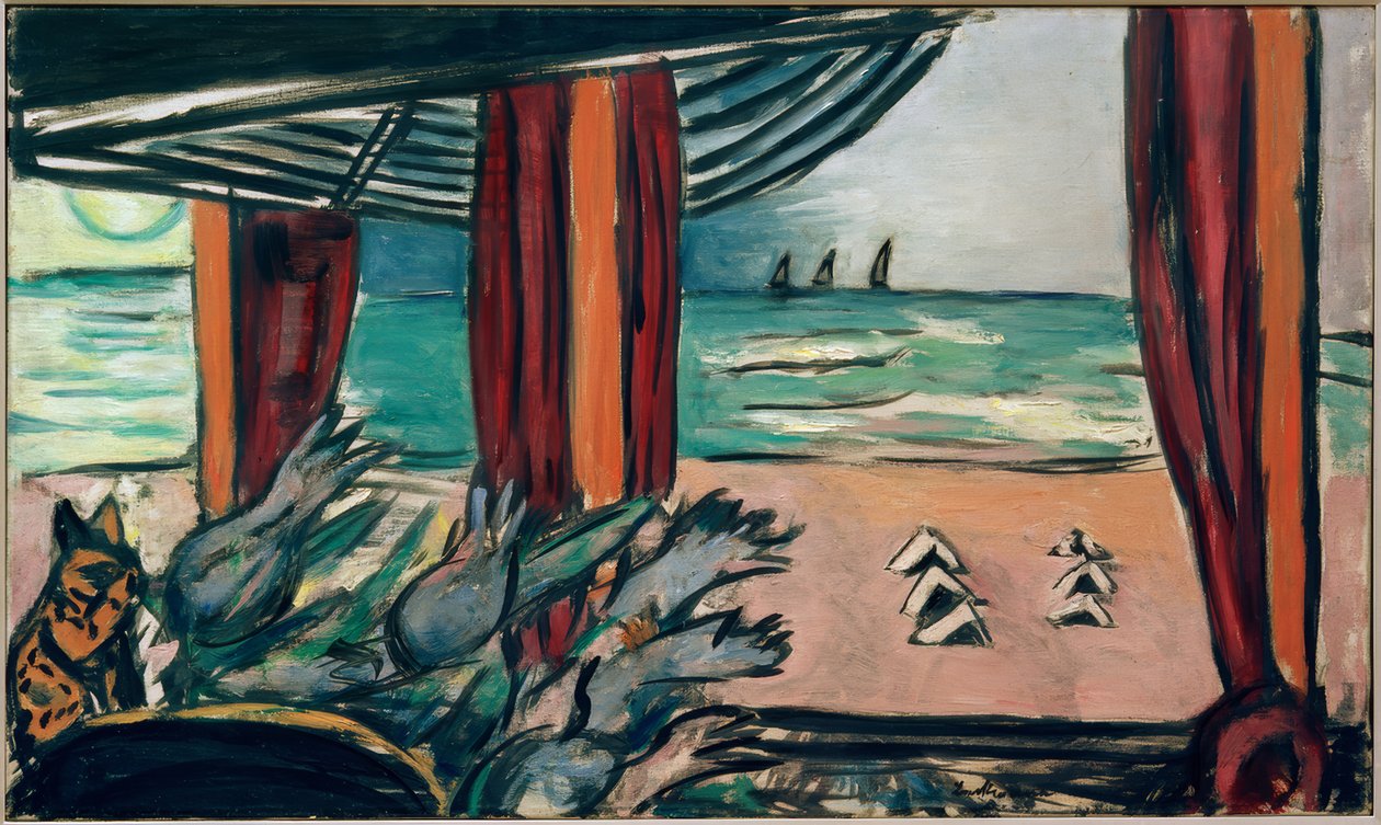 Nordsølandskab med telte af Max Beckmann