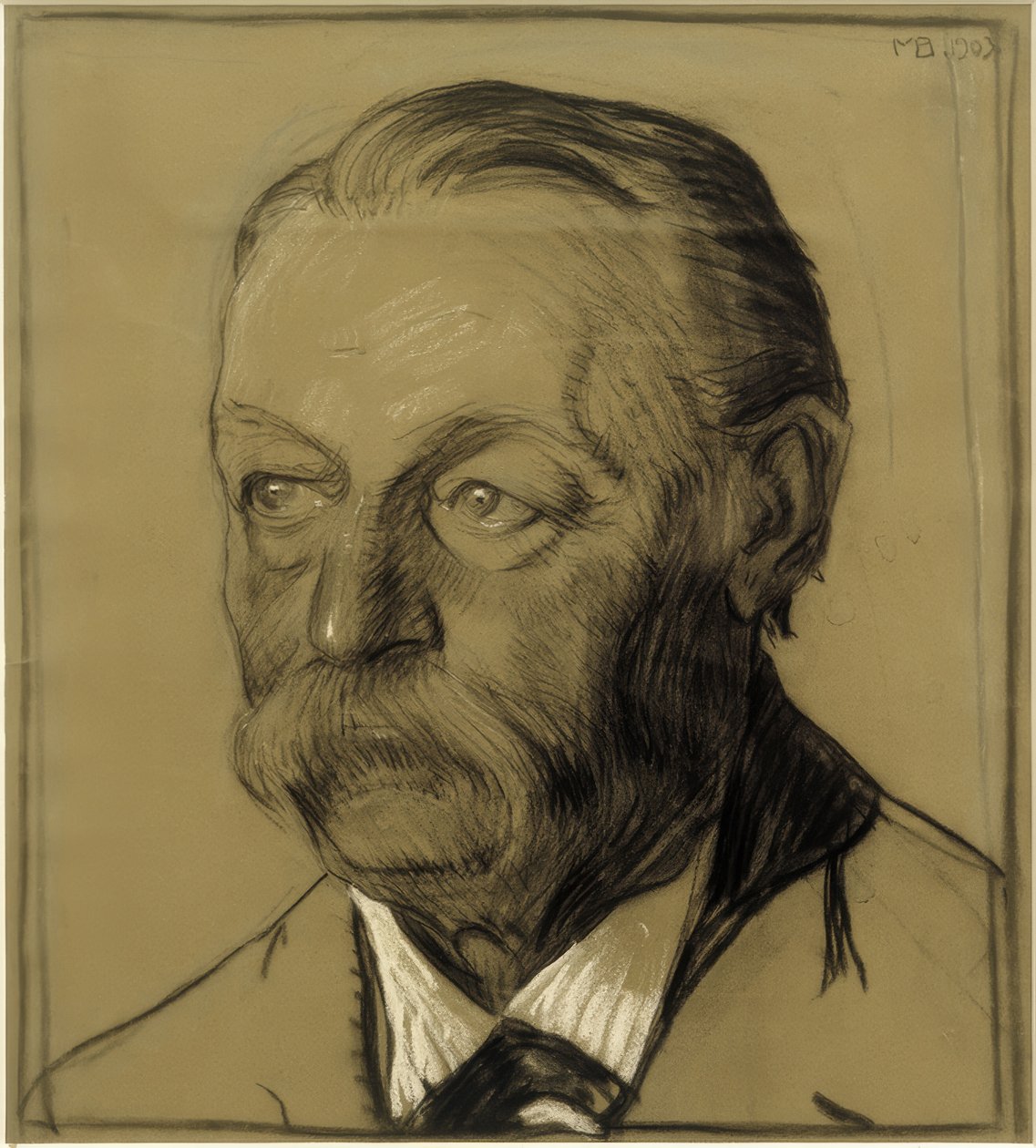 Portræt af onkel Friedrich Beckmann, halvprofil til venstre af Max Beckmann