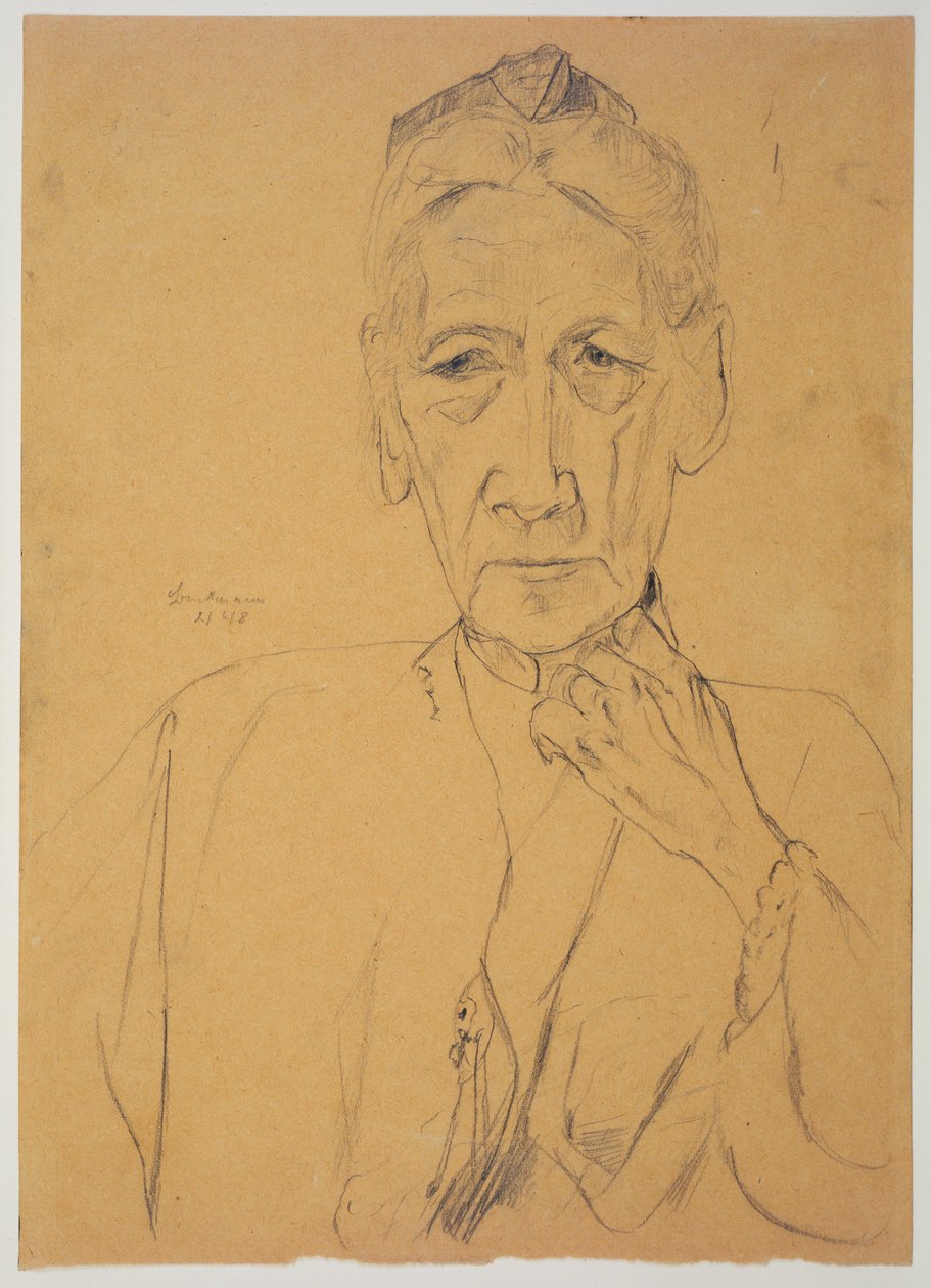 Portræt af fru Tube som halvfigur, en face af Max Beckmann