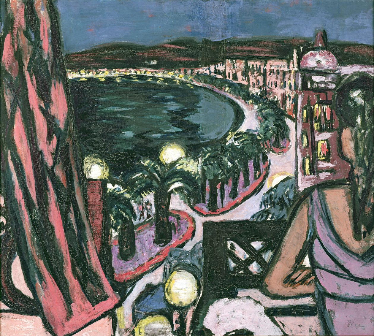 Promenade des Anglais, Nice af Max Beckmann