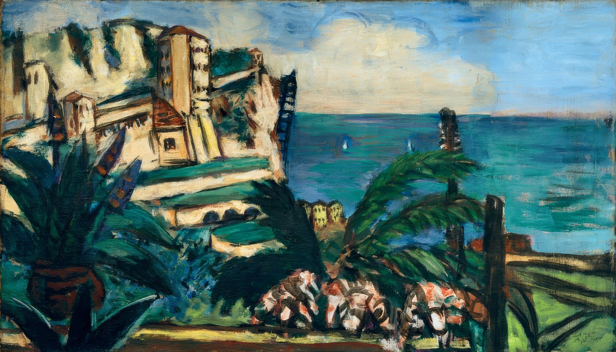 Riviera landskab med klipper af Max Beckmann