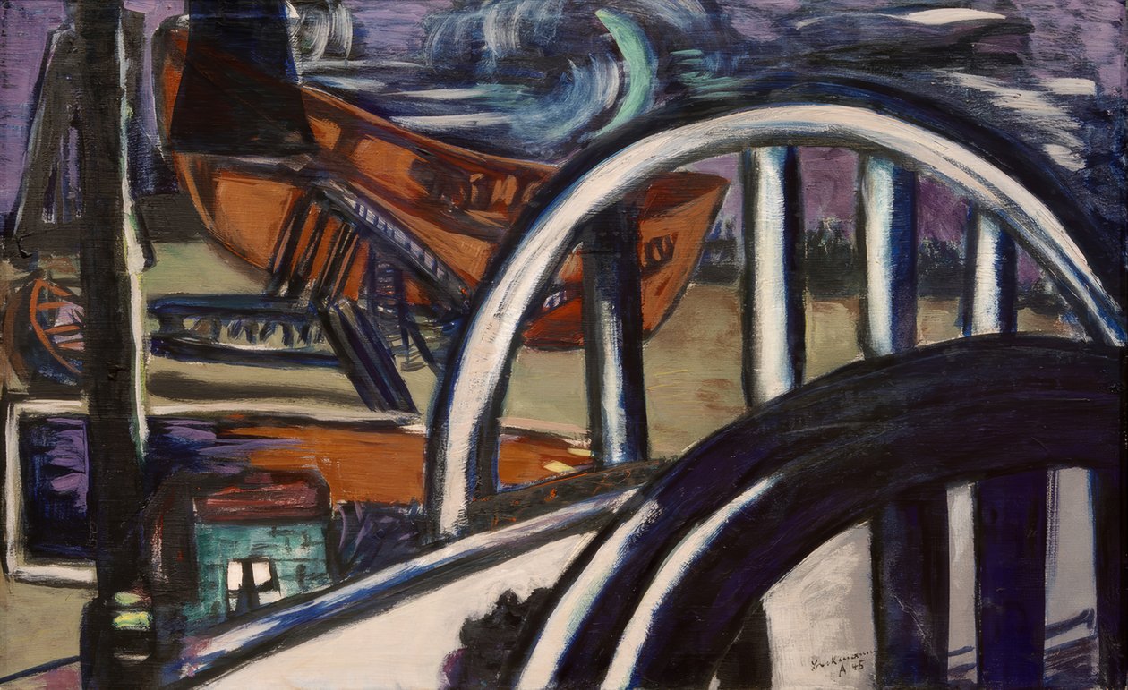 Skibsværft. Jernbro af Max Beckmann
