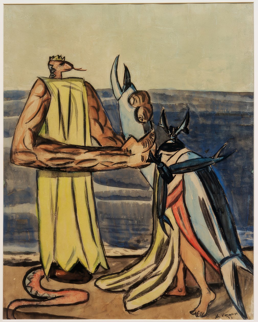 Snake King og Stag Beetle Bride af Max Beckmann