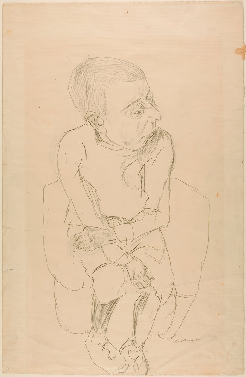 Siddende dreng af Max Beckmann