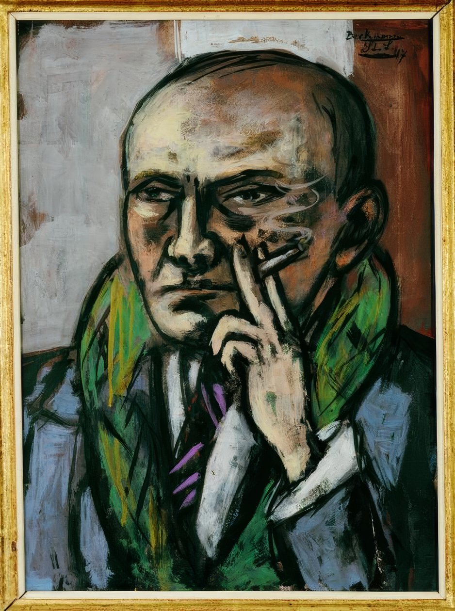 Selvportræt med en cigaret af Max Beckmann