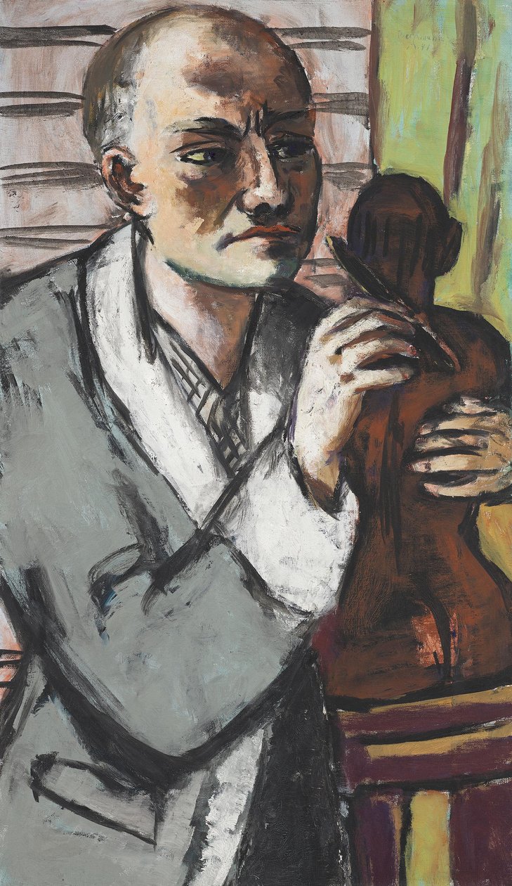 Selvportræt med grå slåbrok af Max Beckmann