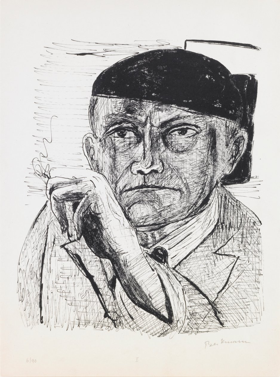 Selvportræt, plade 1 fra porteføljen "Dag og drøm" af Max Beckmann