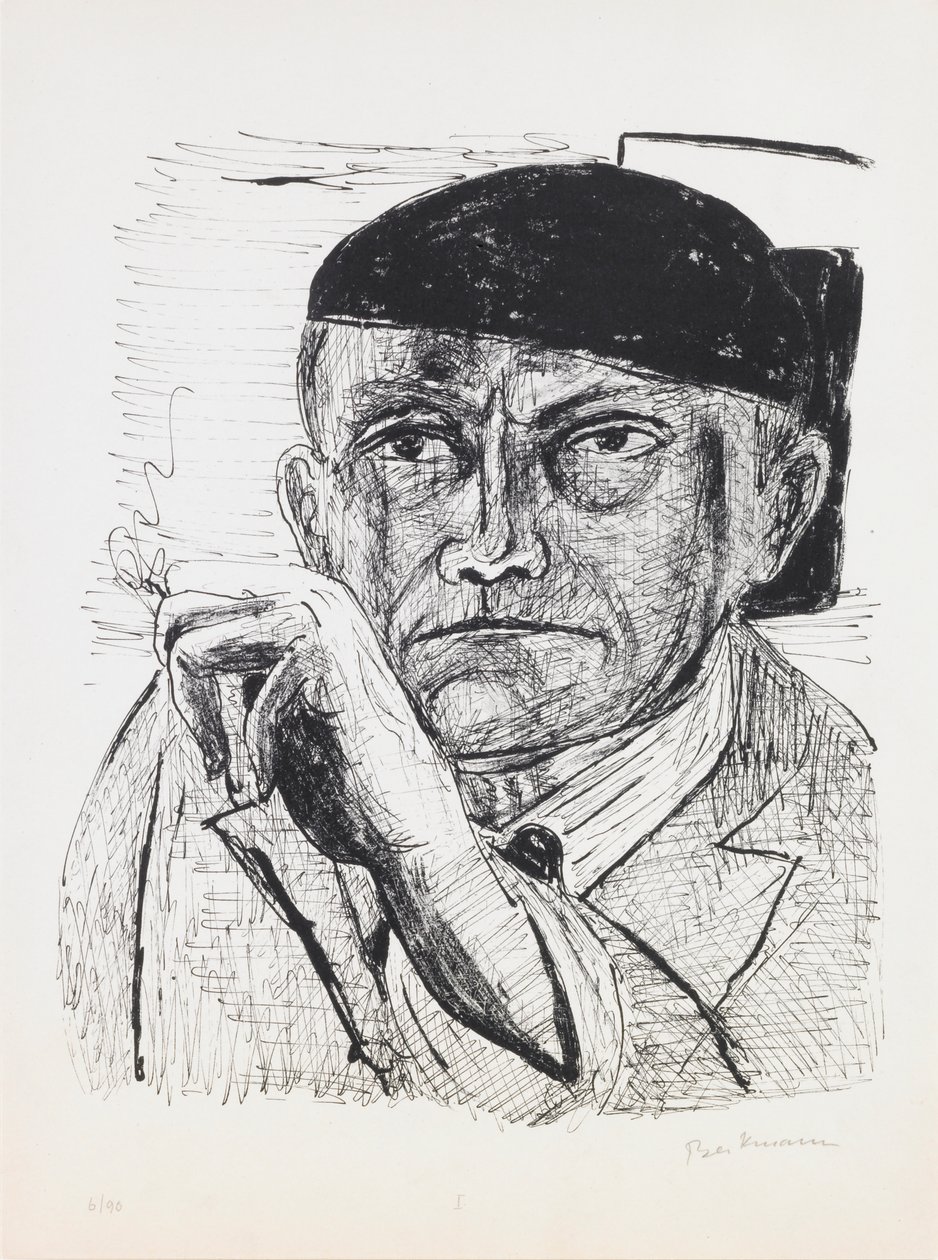 Selvportræt, plade 1 fra porteføljen "Dag og drøm" af Max Beckmann