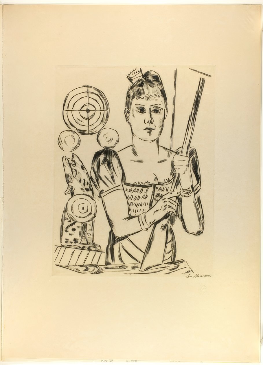 Skydegalleri, tallerken fire fra Jahrmarkt af Max Beckmann