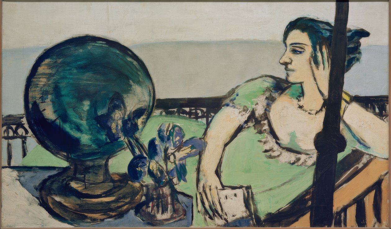 Meditativ kvinde ved havet af Max Beckmann