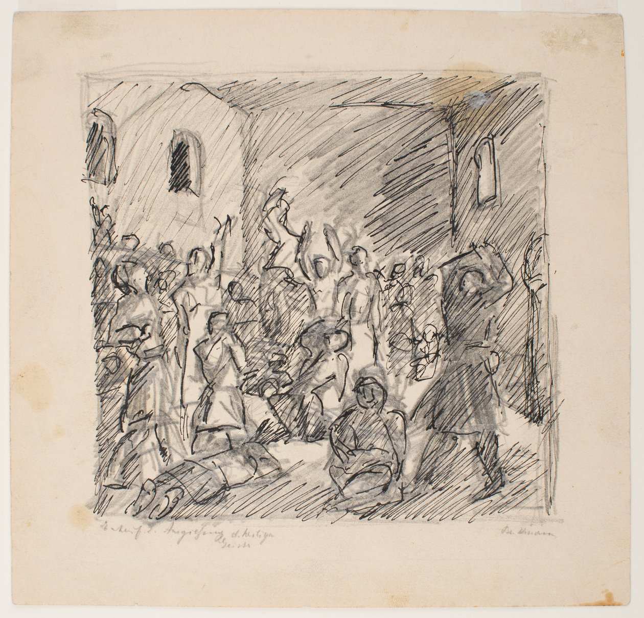 Skitse til modtagelse af Helligånden af Max Beckmann