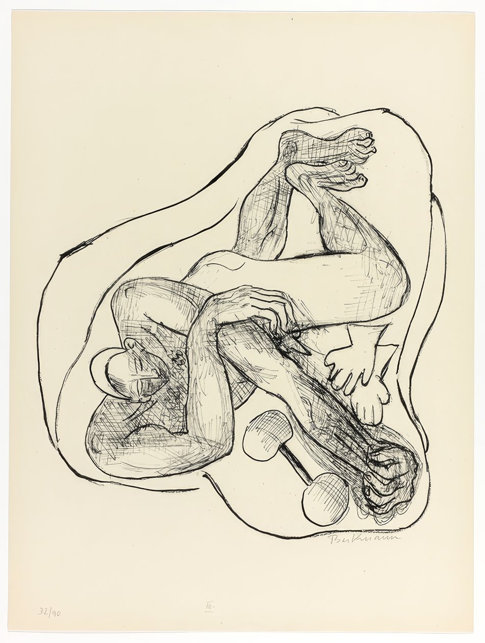 Sovende atlet, tallerken tre fra Day and Dream af Max Beckmann