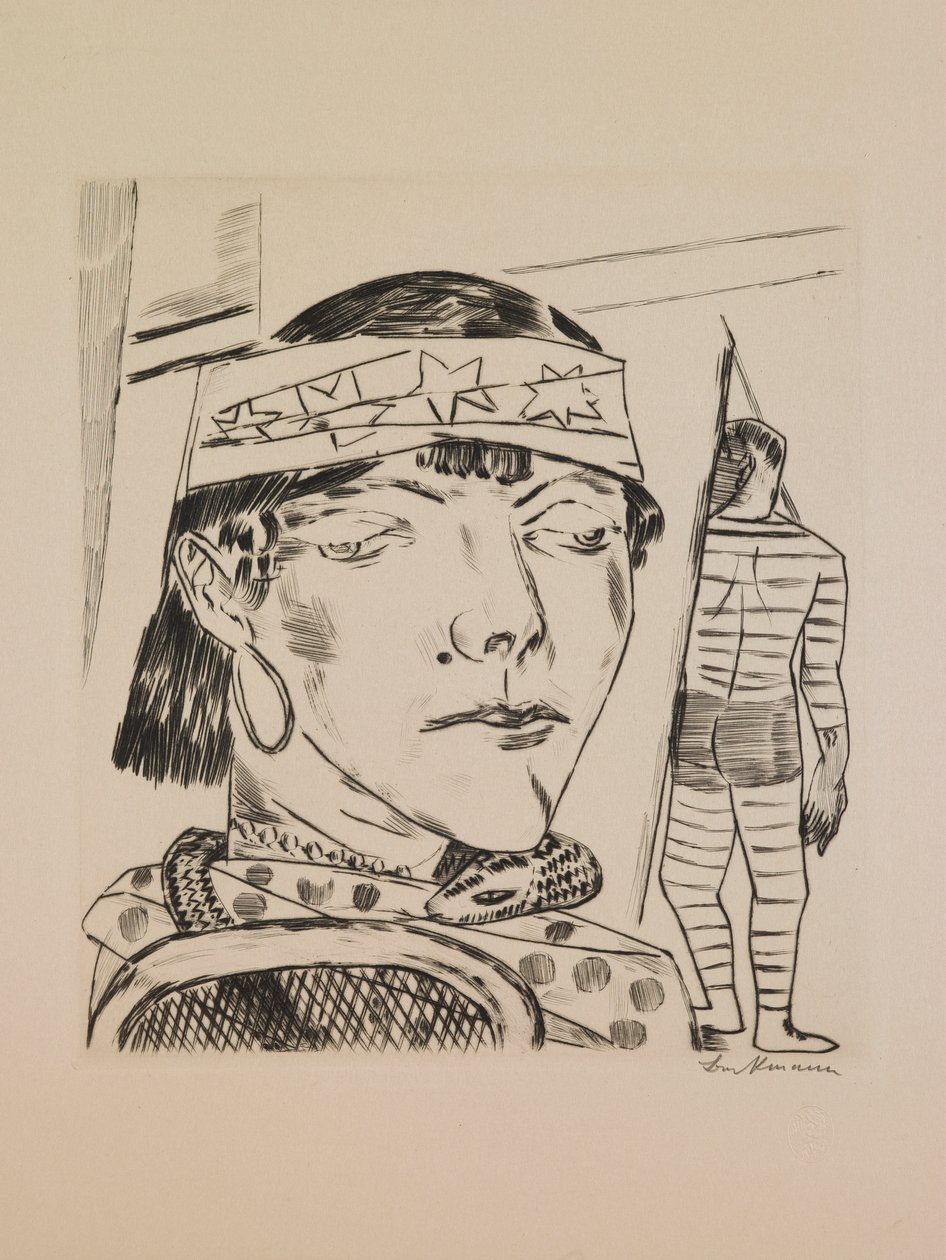 Snake Lady, tallerken 10 fra porteføljen "Annual Fair" af Max Beckmann