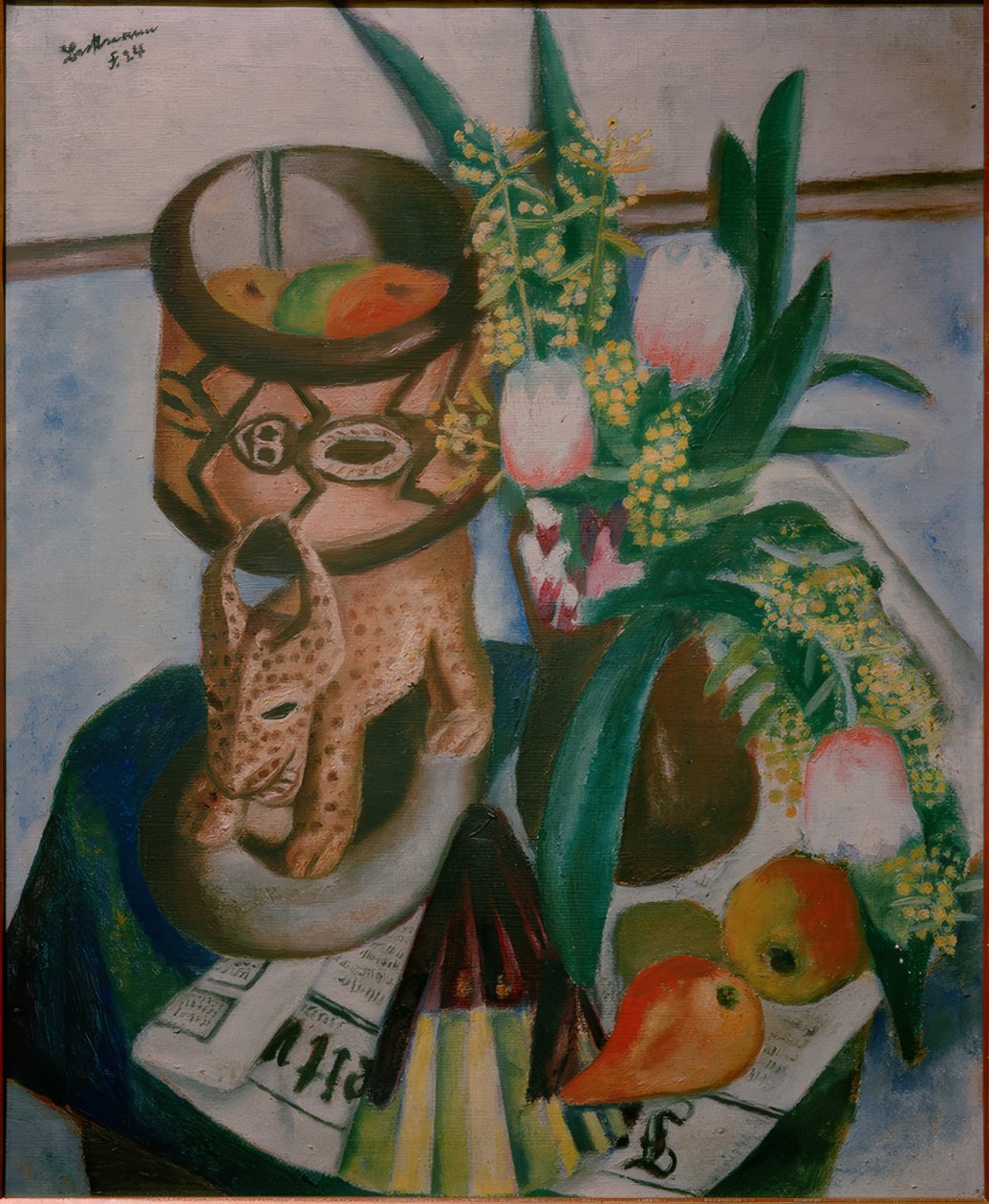 Stilleben med afrikansk plastik af Max Beckmann