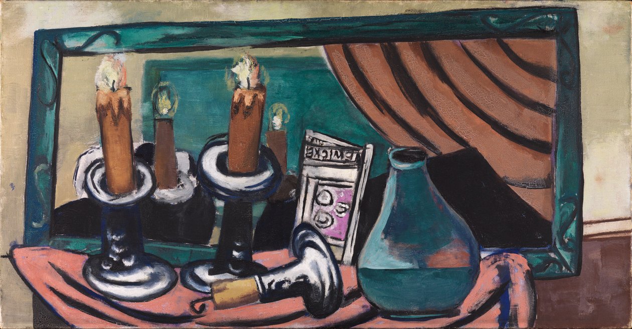 Stilleben med væltet lys af Max Beckmann