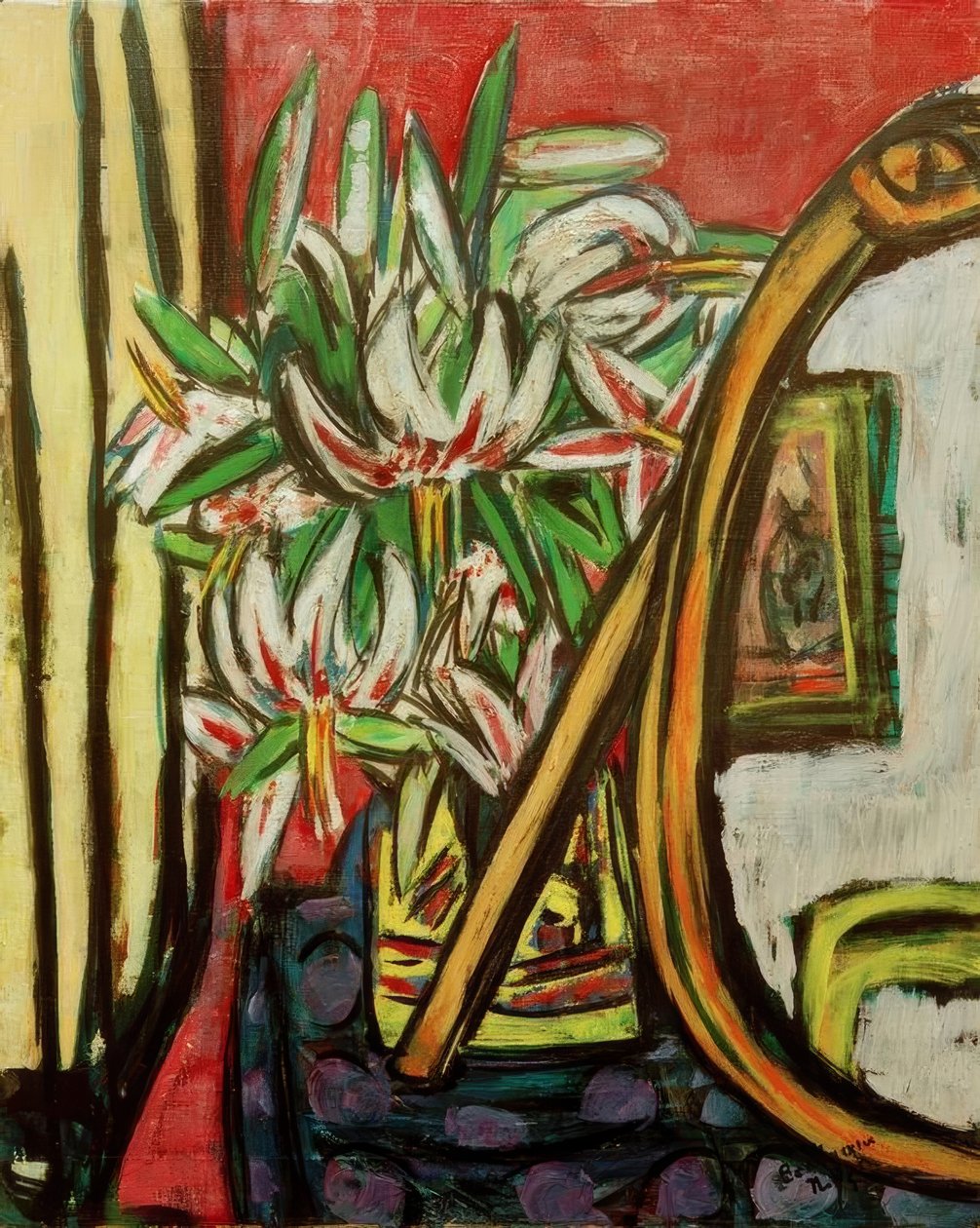 Stilleben med et spejl og den tyrkiske liga af Max Beckmann