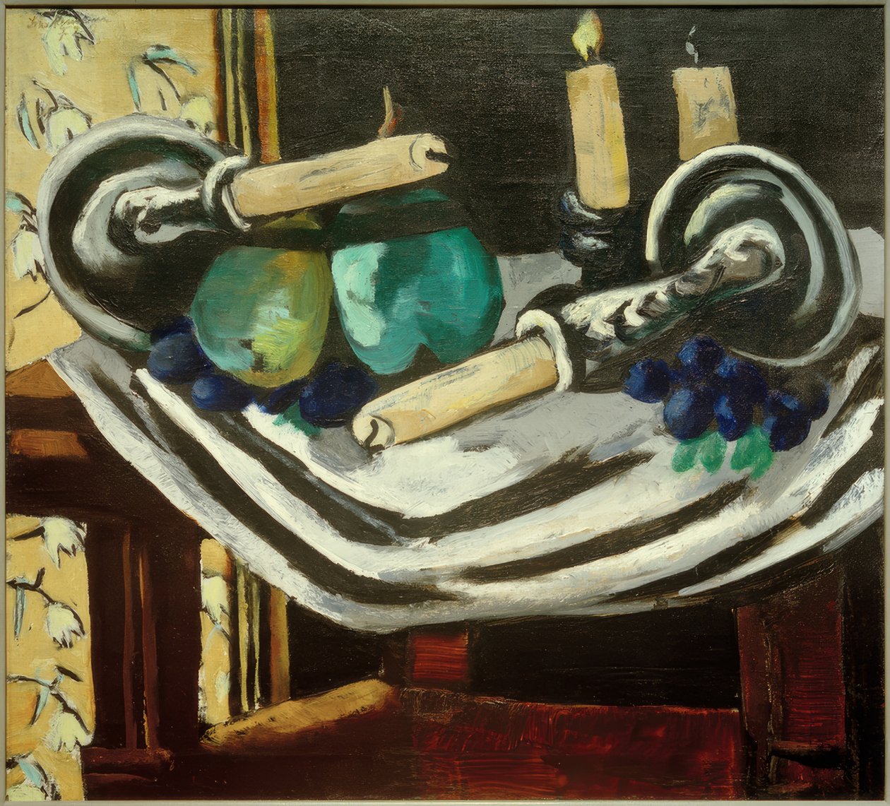 Stilleben med væltede stearinlys af Max Beckmann