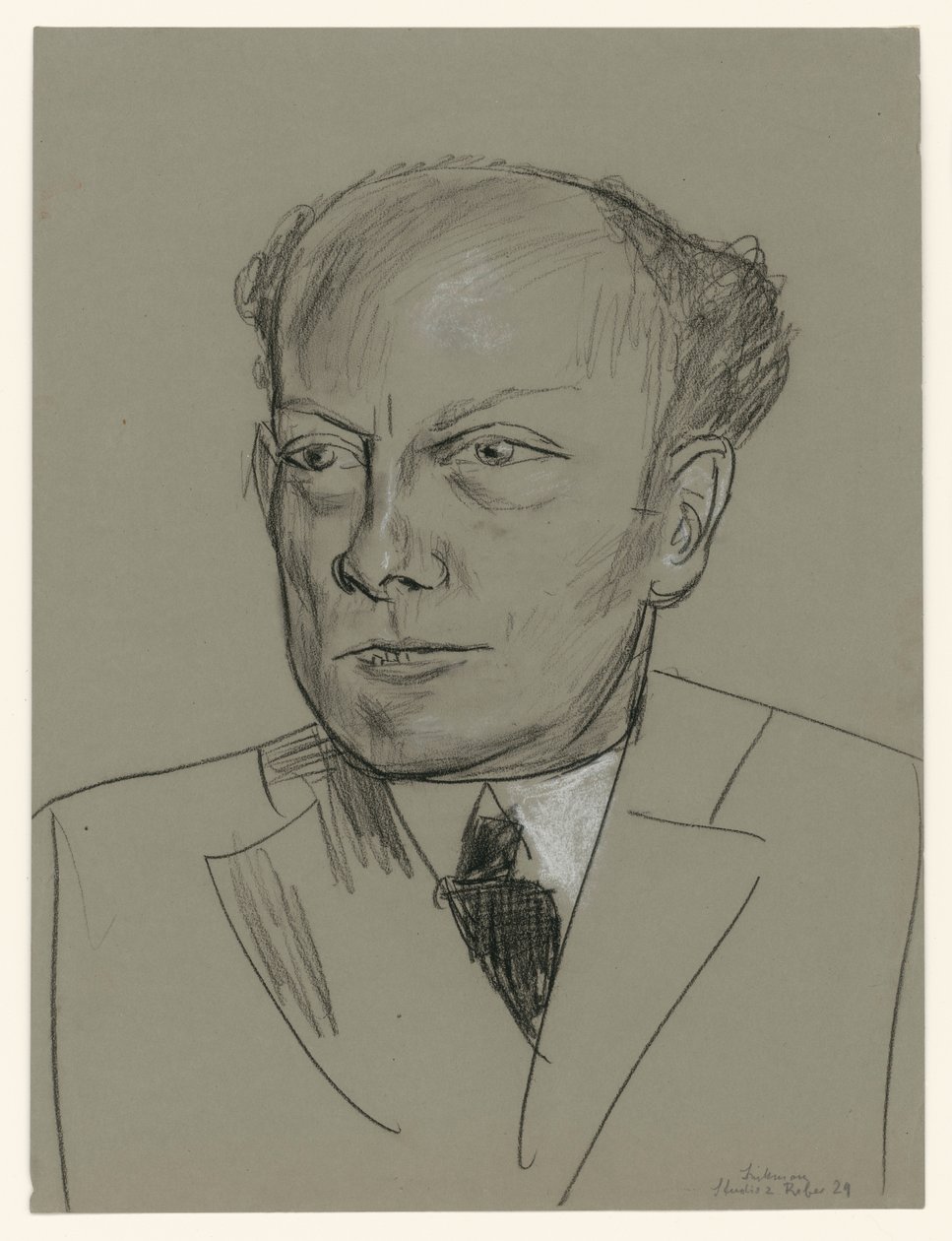 Undersøgelse af portrættet af Gottlieb Friedrich Reber (hoved) af Max Beckmann