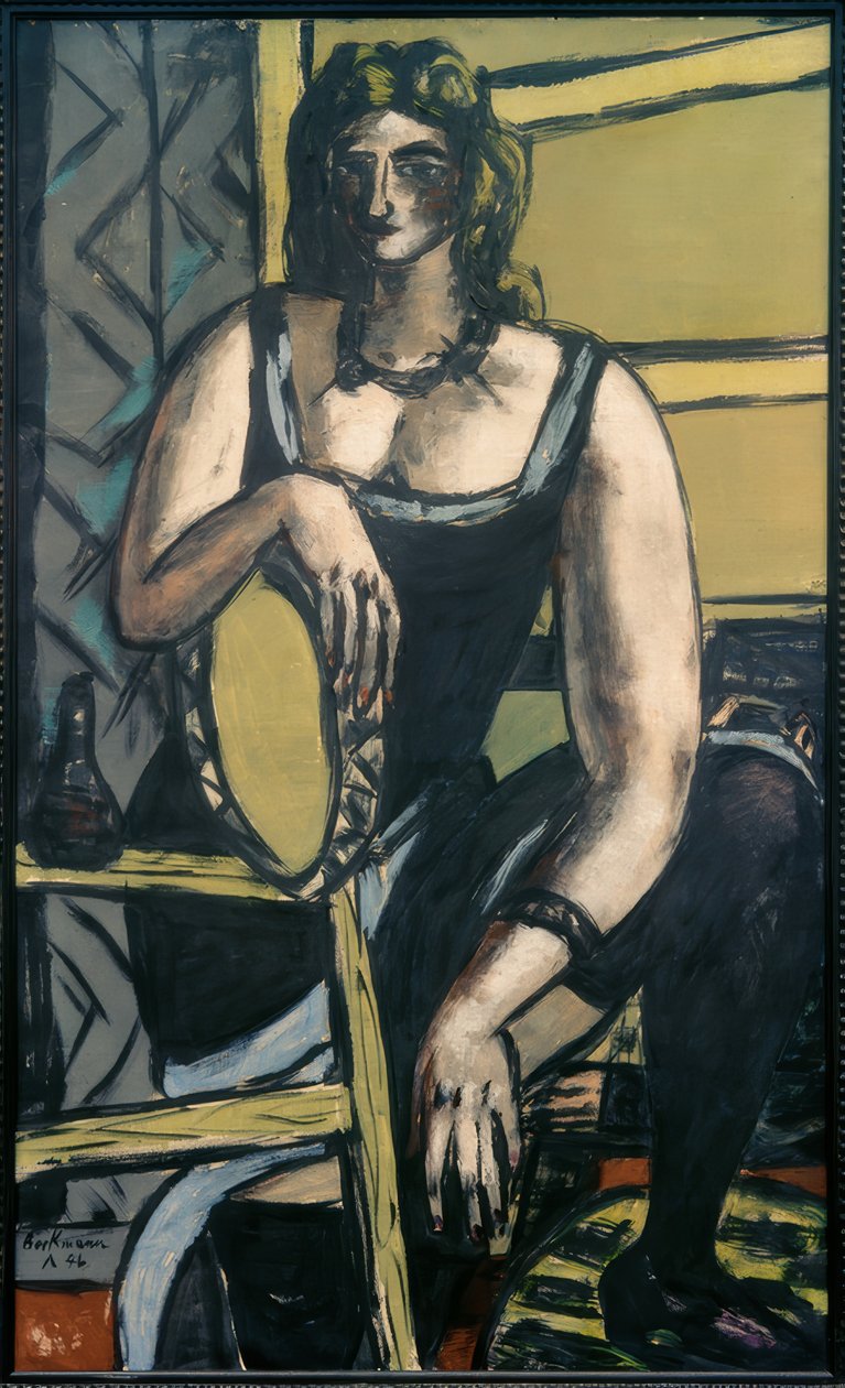 Dansere med tamburin af Max Beckmann