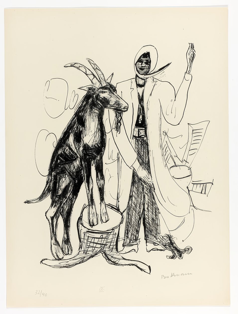 The Buck, tallerken ni fra Day and Dream af Max Beckmann